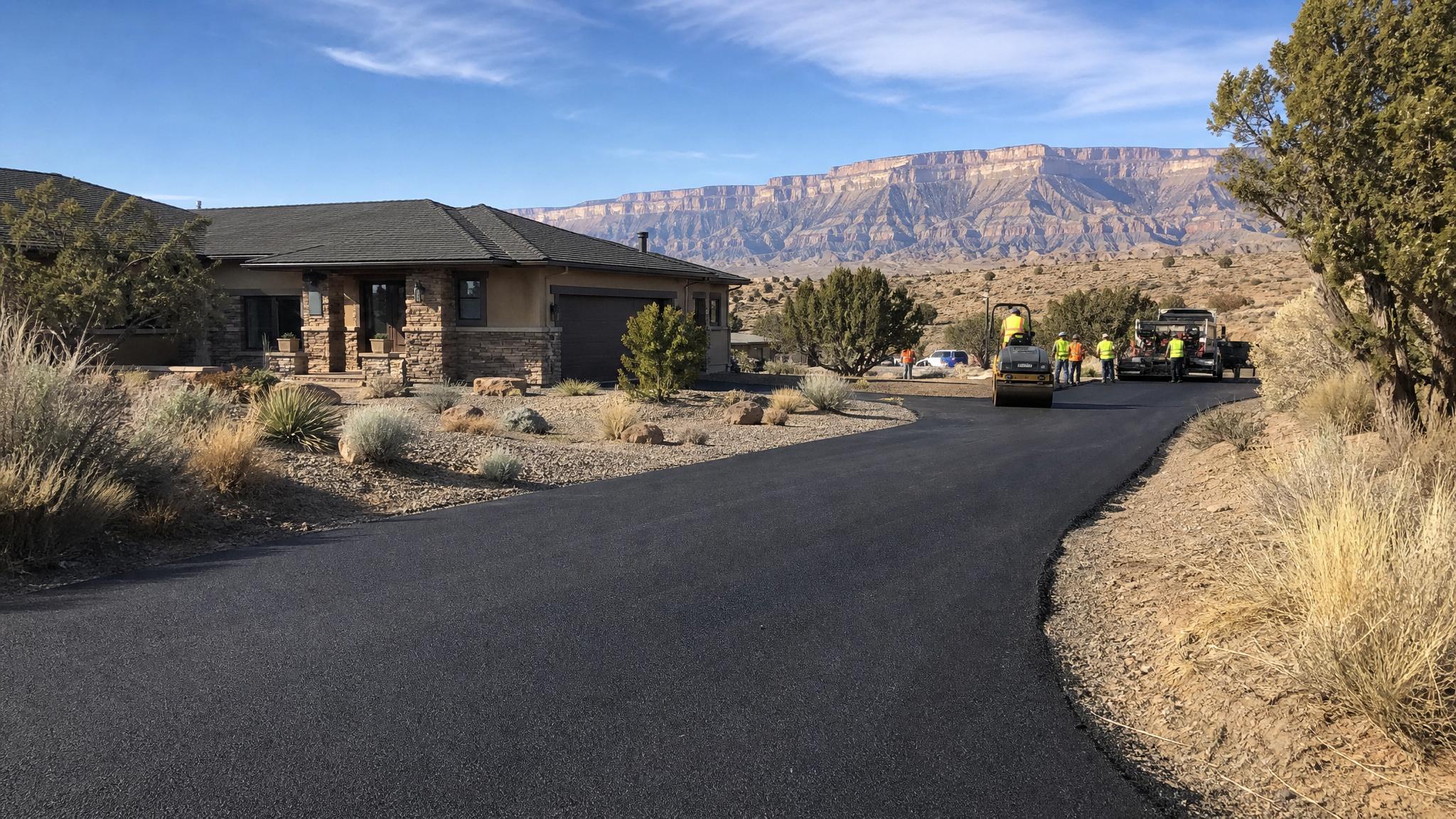 Residential asphalt driveway paving in a Grand Junction area setting